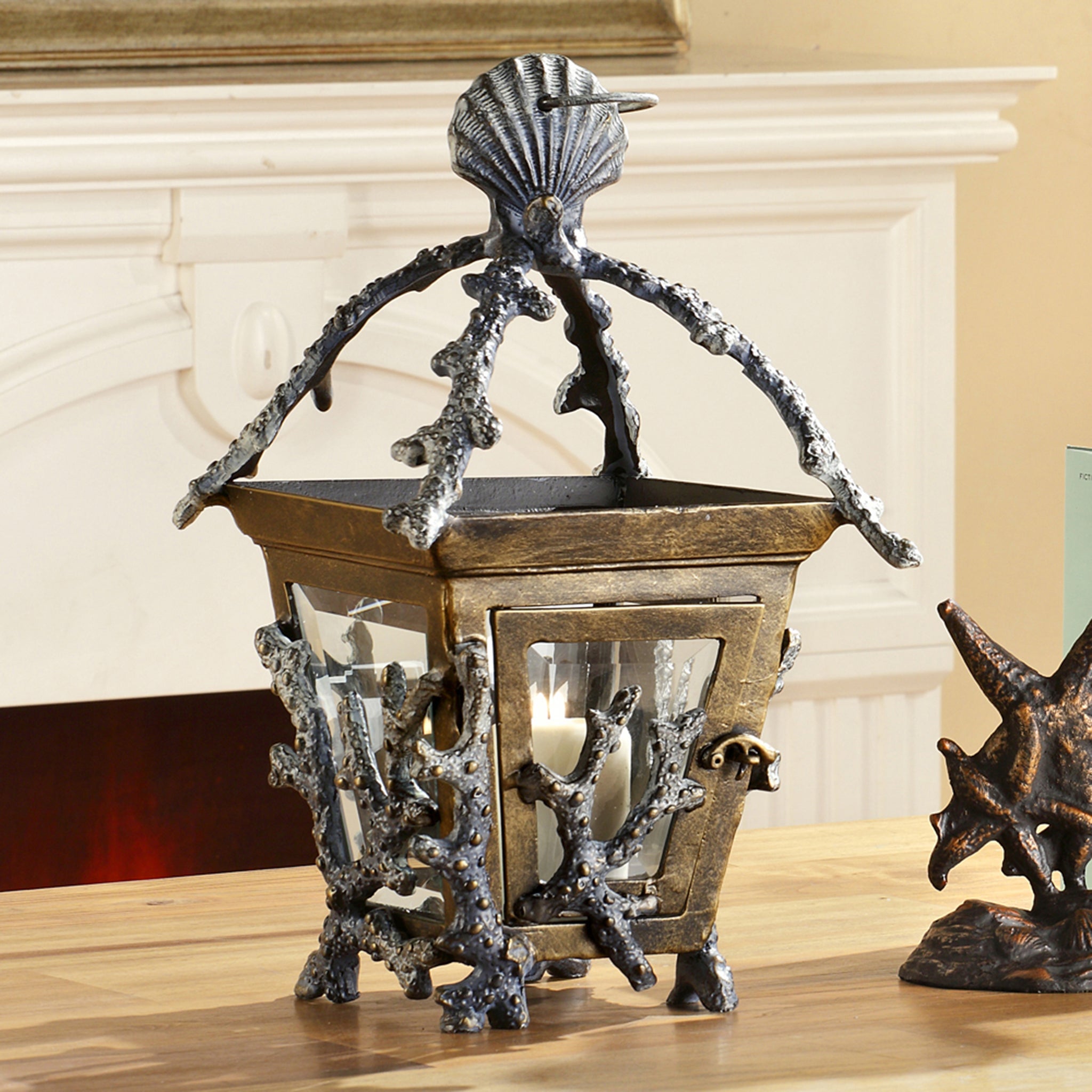 SPI Home Home Shell and Coral Lantern