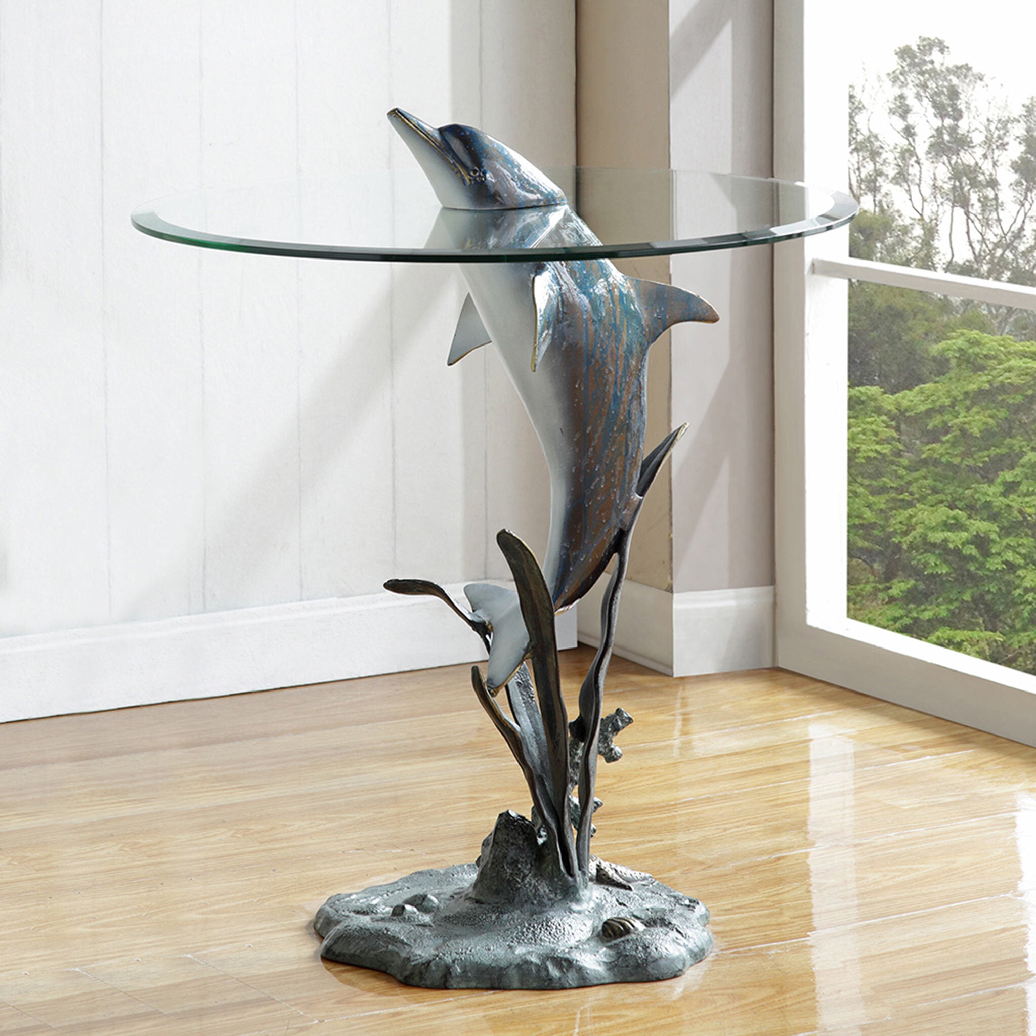 SPI Home Home Surfacing Dolphin End Table