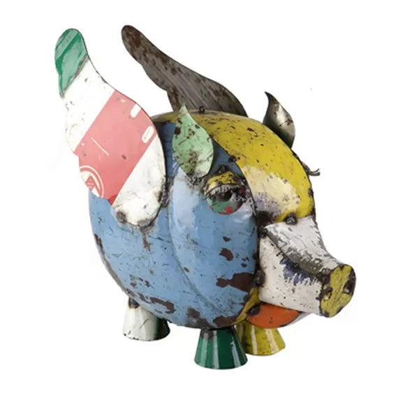 Think Outside Home Decor Rate to be Quoted Think Outside Priscilla the Pig- Indoor/Outdoor Metal Recycled Sculpture – Medium