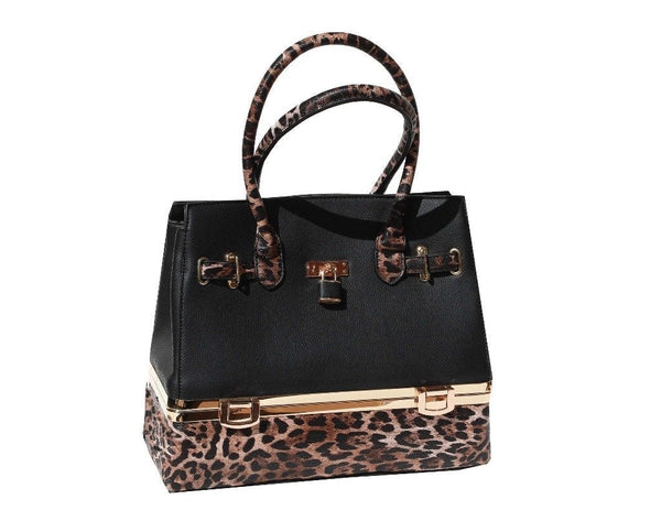 Timmy Woods Leopard Handbag Hard deals Shell P