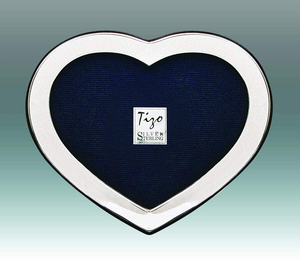 Tizo 2x3 Flat Plain Sterling Silver Heart Frame