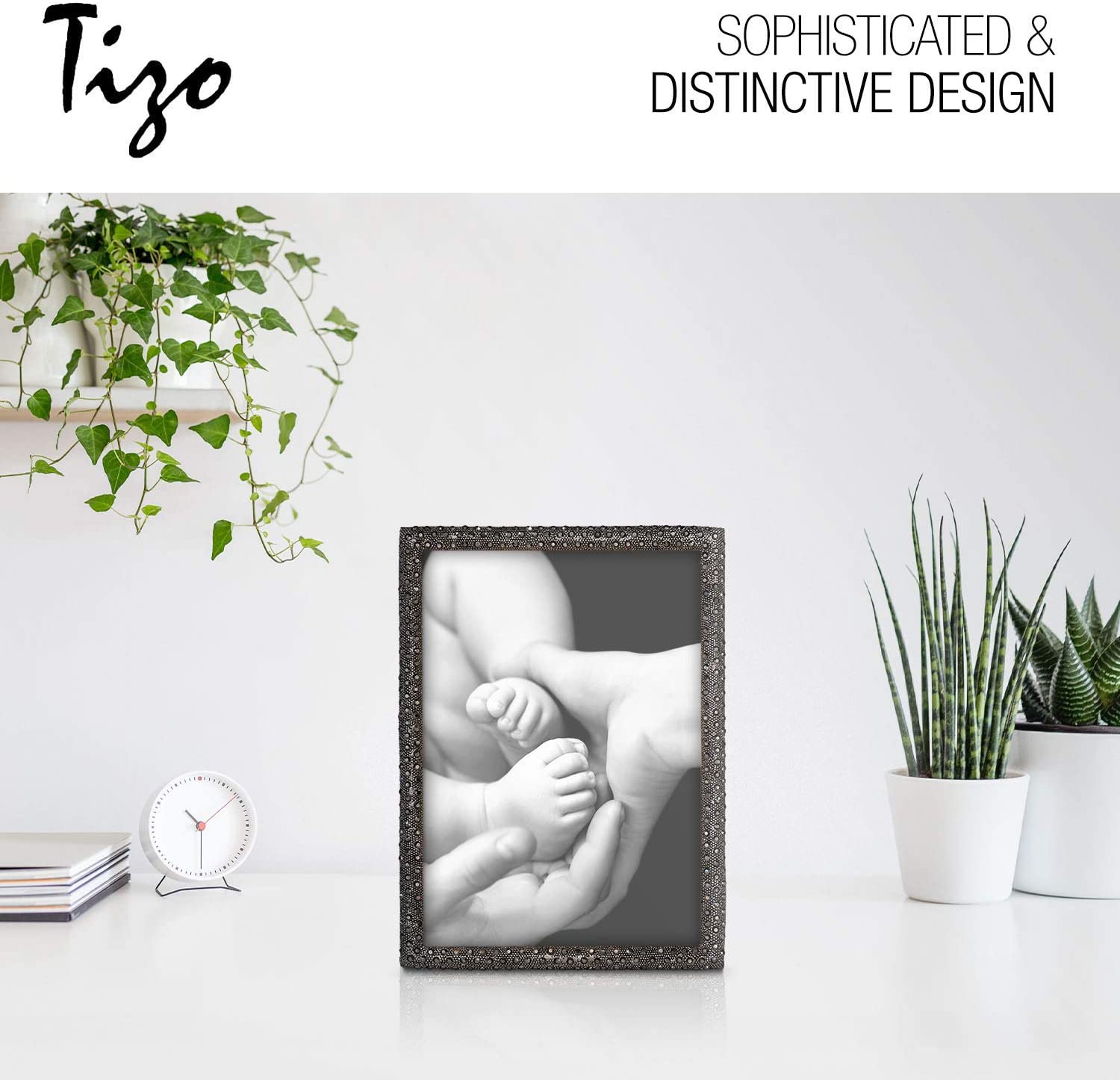 Tizo Designs Picture Frames Tizo 4x6 Jeweled Black Frame