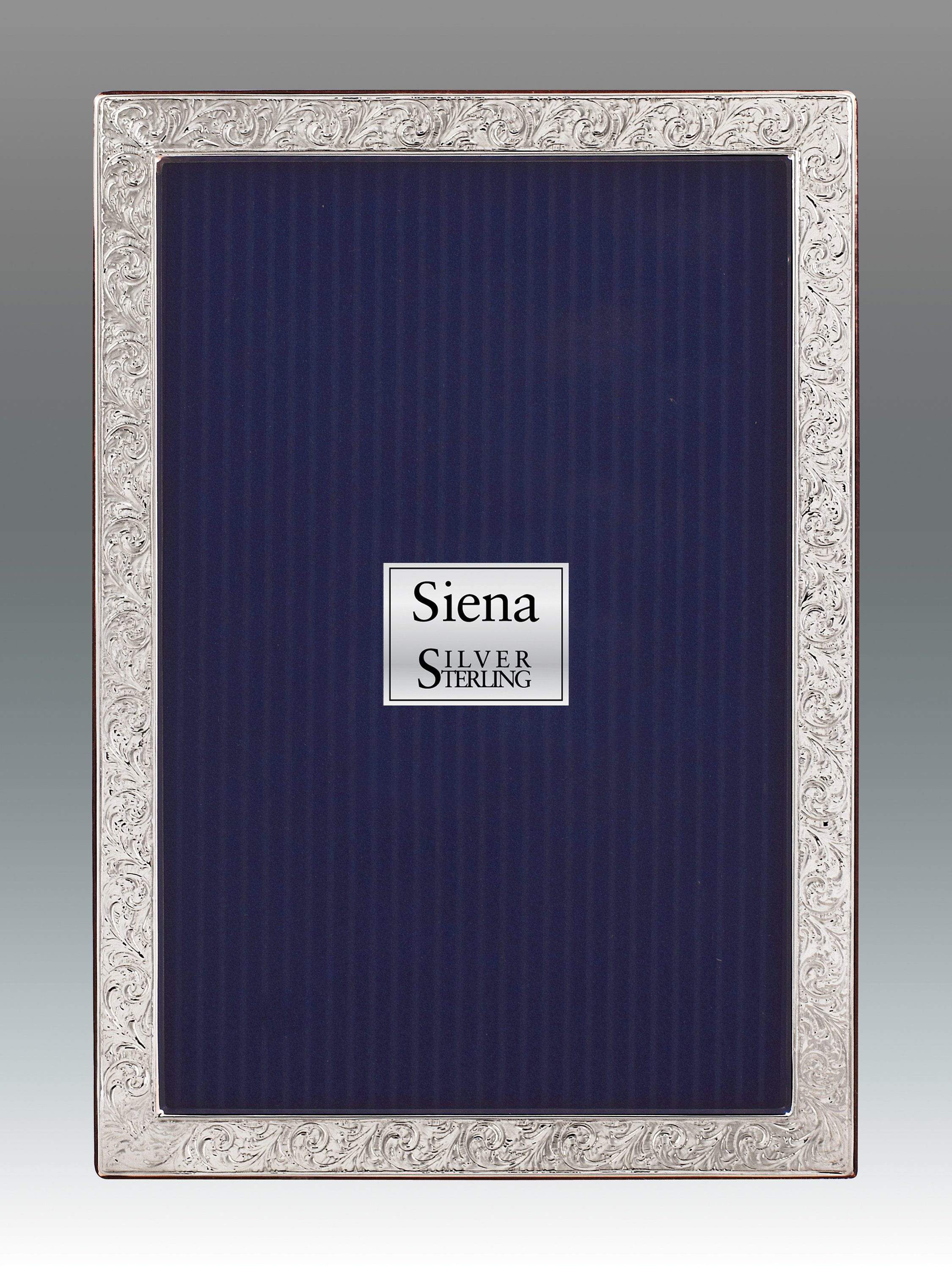 Tizo Narrow Floral Embossed Siena Sterling Frame 4x6