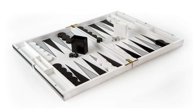 Tizo Lucite Backgammon Set White & Black — ShopTheAddison