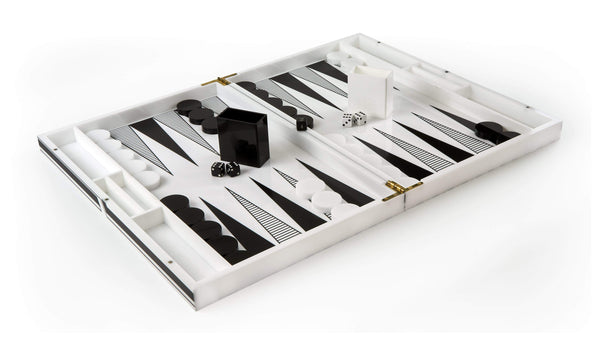 Tizo Lucite Backgammon Set White & Black