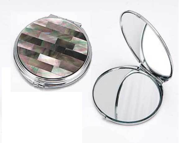 Tizo Designs Giftware Tizo Black Mother of Pearl Compact Mirror
