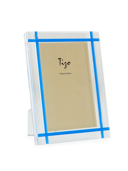 Tizo Designs Picture Frames Tizo Contrast Inlay Lucite Frame - Blue 4x6