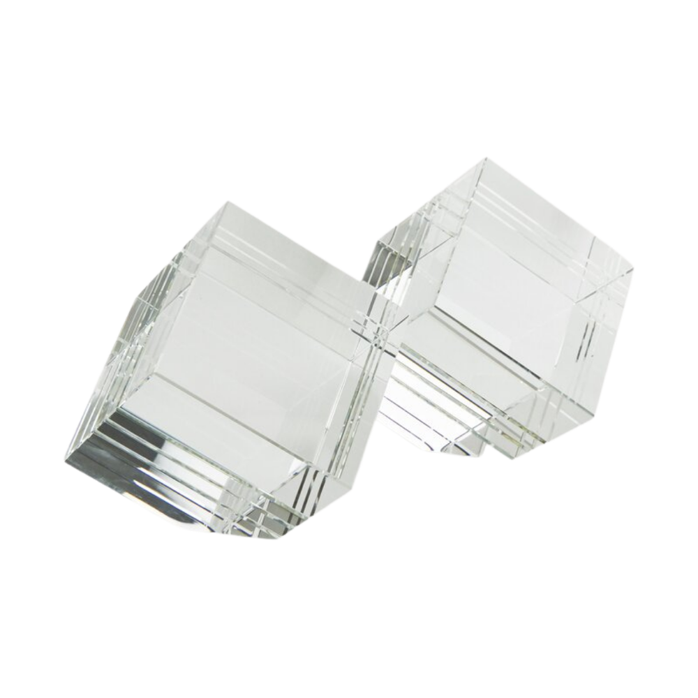 Tizo Designs Giftware Tizo Crystal Angled Block Bookend Pair