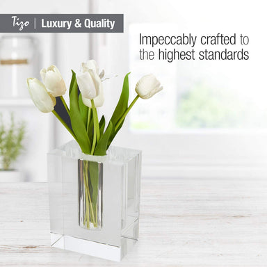 Tizo Designs Giftware Tizo Crystal Glass Rectangular Block Bud Vase