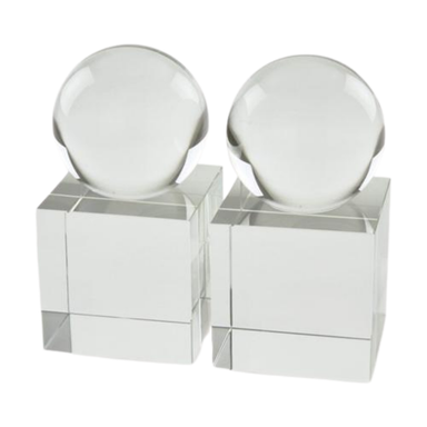 Tizo Designs Giftware Tizo Crystal Glass Sphere Bookend Pair