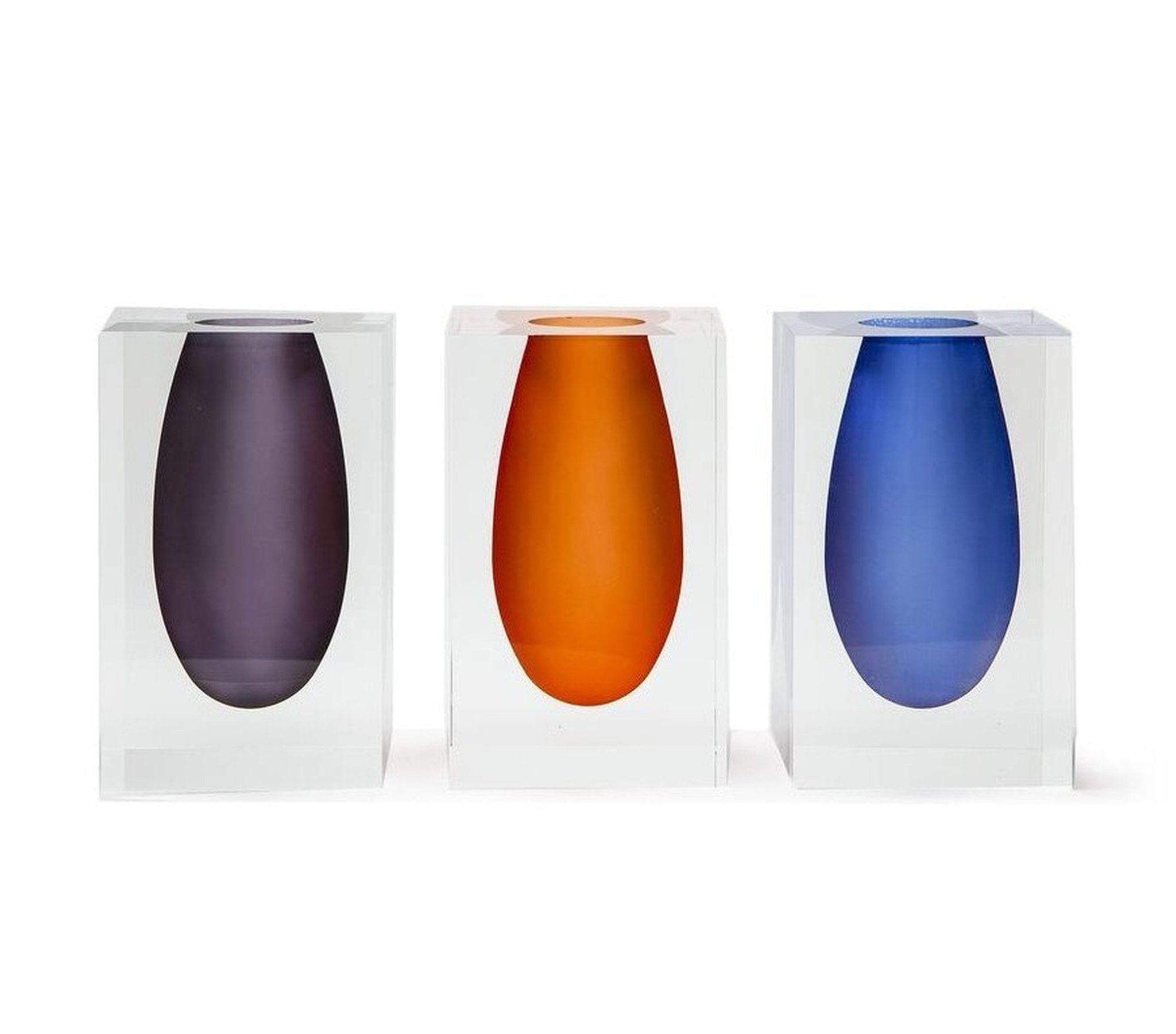 Tizo Design Lucite Block Bud Vase - Bright Blue
