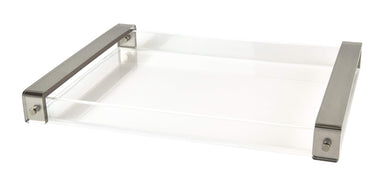 Tizo Designs Home Tizo Design Clear Lucite Tray with Modern Silver Handles