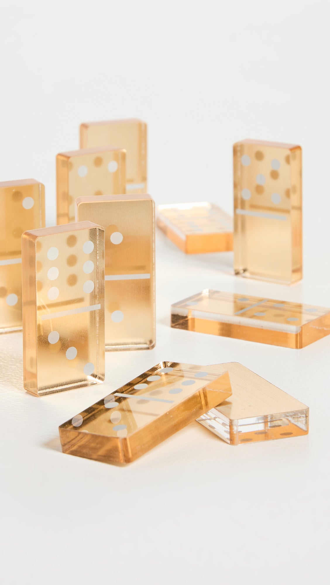 Tizo Designs Giftware Tizo Design Modern Clear Lucite and Gold Domino Set