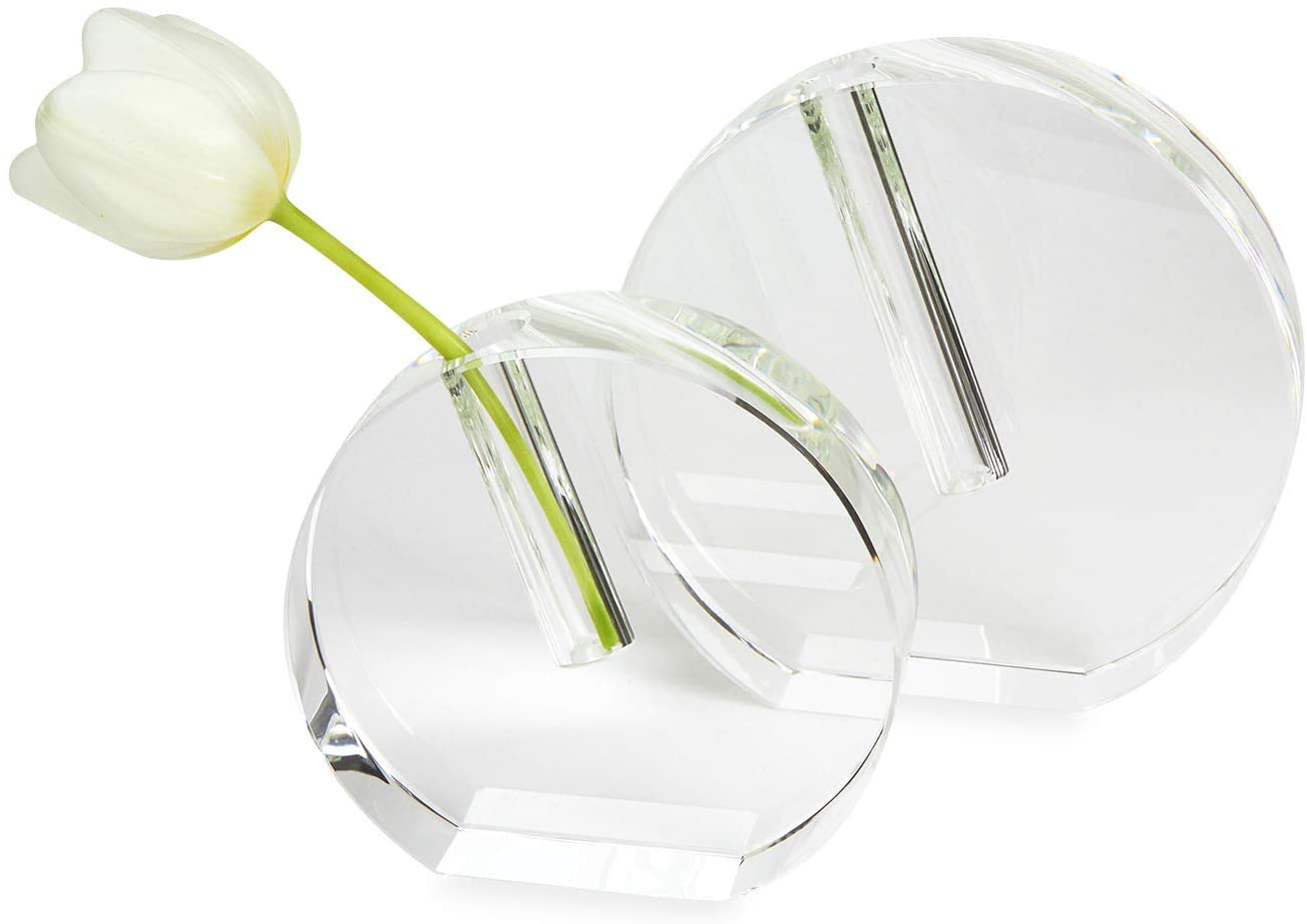 Tizo Designs Home Tizo Design Round Flat Crystal Glass Bud Vase Small