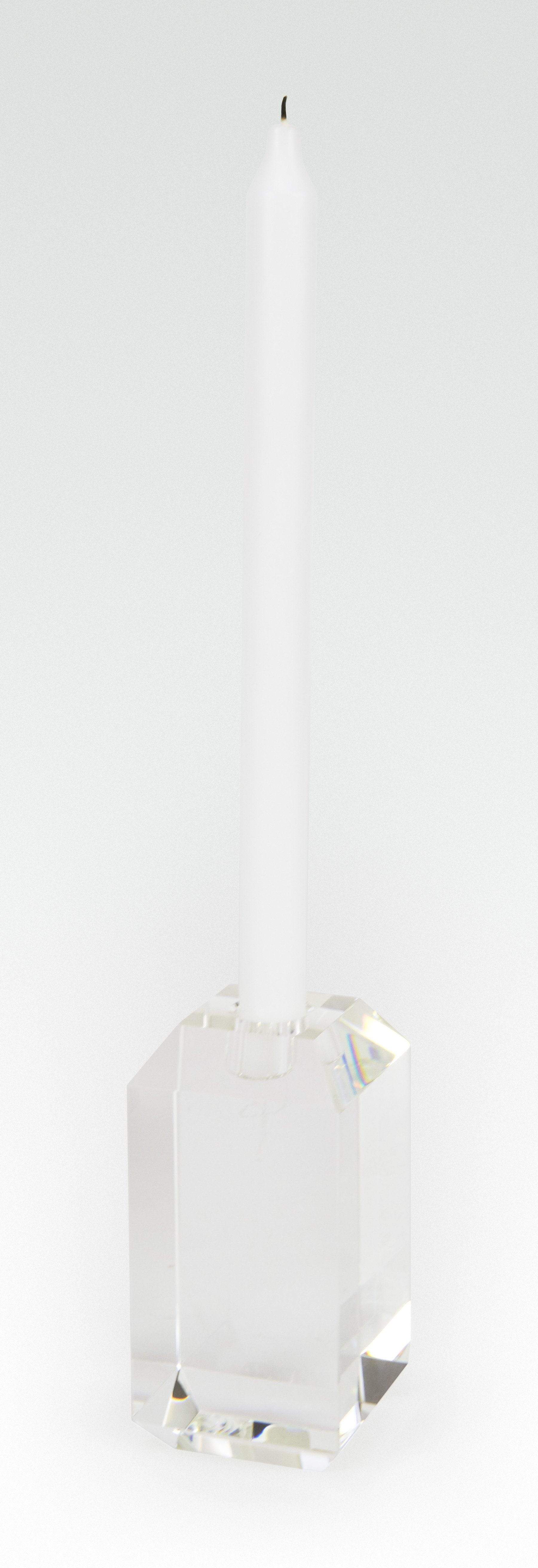 Tizo Designs Hex Edge Crystal Glass Candleholder Large