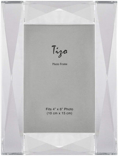Tizo Designs Picture Frames Tizo Diamond Crystal Glass Frame with Glass Easel Back 4x6