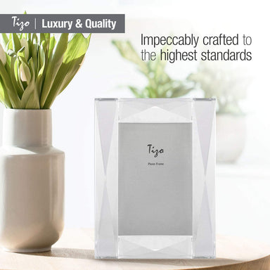 Tizo Designs Picture Frames Tizo Diamond Crystal Glass Frame with Glass Easel Back 4x6