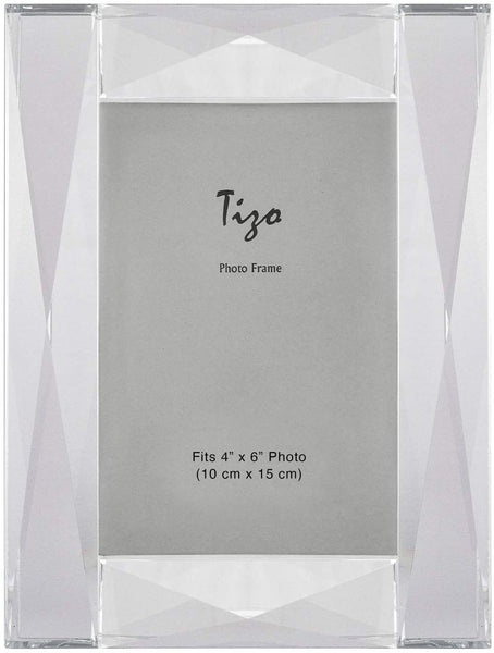 Tizo Designs Picture Frames Tizo Diamond Crystal Glass Frame with Glass Easel Back 5x7