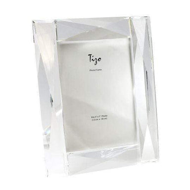 Tizo Designs Picture Frames Tizo Diamond Crystal Glass Frame with Glass Easel Back 5x7