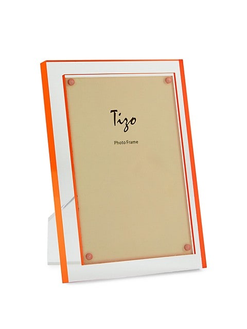 Tizo Designs Picture Frames Tizo Double Border Lucite Frame - Orange 4x6