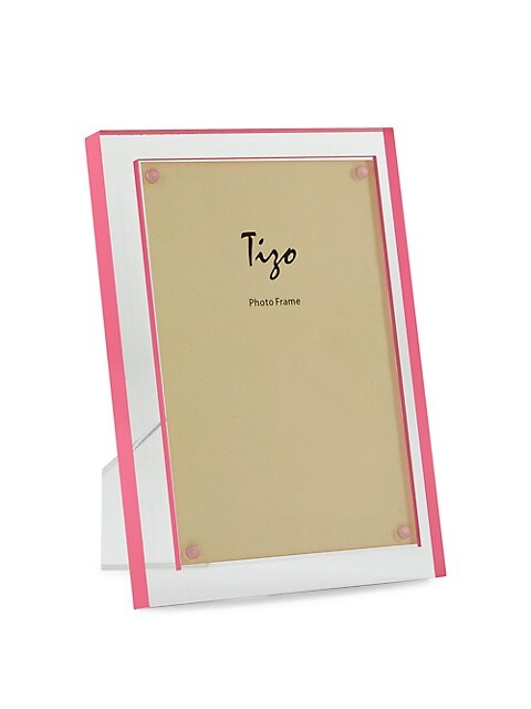 Tizo Designs Picture Frames Tizo Double Border Lucite Frame - Pink 4x6