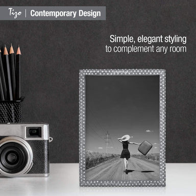 Tizo Designs Picture Frames Tizo Galaxy Jeweled Frame Silver 8x10