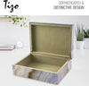 Tizo Designs Home Tizo Glass Marbled Box Grey Brown Large - CLOSEOUT