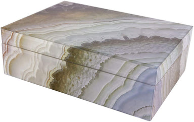 Tizo Designs Home Tizo Glass Marbled Box Grey Brown Small