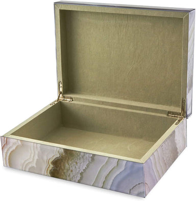 Tizo Designs Home Tizo Glass Marbled Box Grey Brown Small