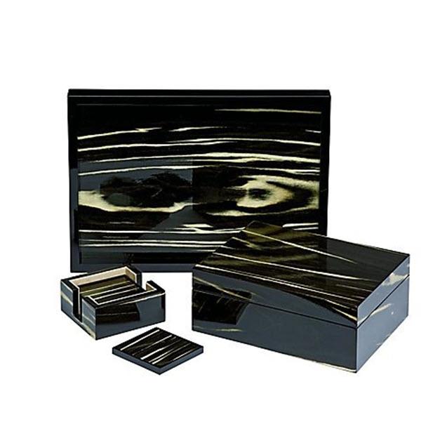 Tizo Italian Designed Black & Ivory Wood Box