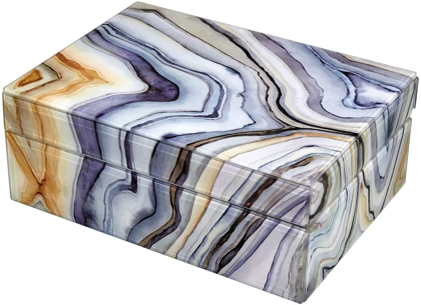 Tizo Designs Home Tizo Italian Designed Wood Marble Ocean Box Small