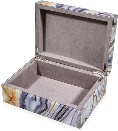 Tizo Designs Home Tizo Italian Designed Wood Marble Ocean Box Small