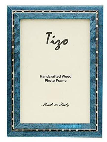 Tizo Designs Picture Frames Tizo Italian Wood Frame Blue 4X6