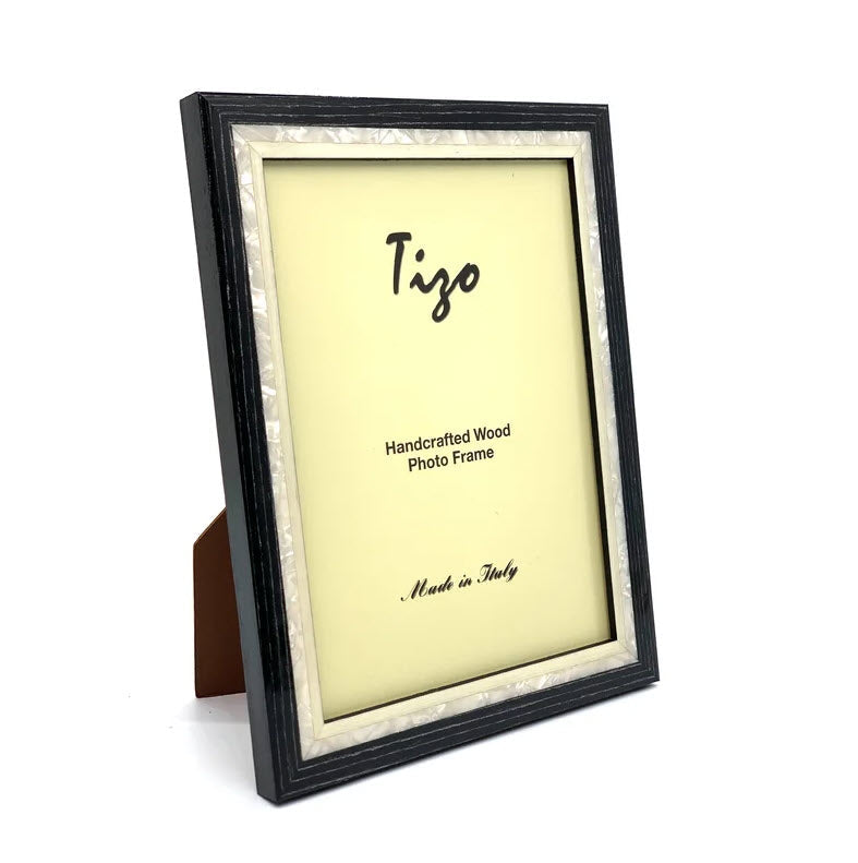Tizo Designs Picture Frames Tizo Italian Wood & Mother of Pearl Frame, Black 5x7