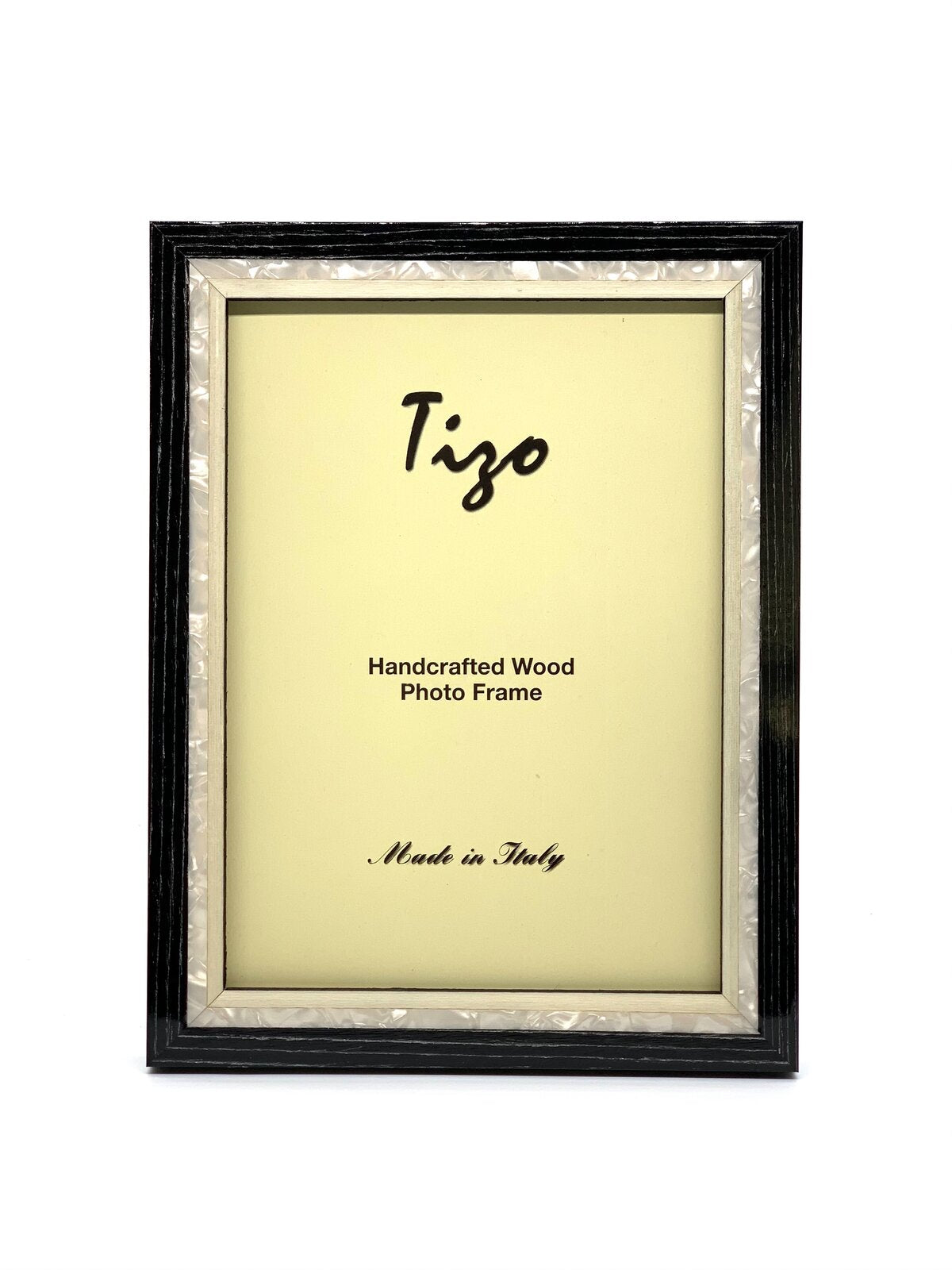Tizo Designs Picture Frames Tizo Italian Wood & Mother of Pearl Frame, Black 5x7
