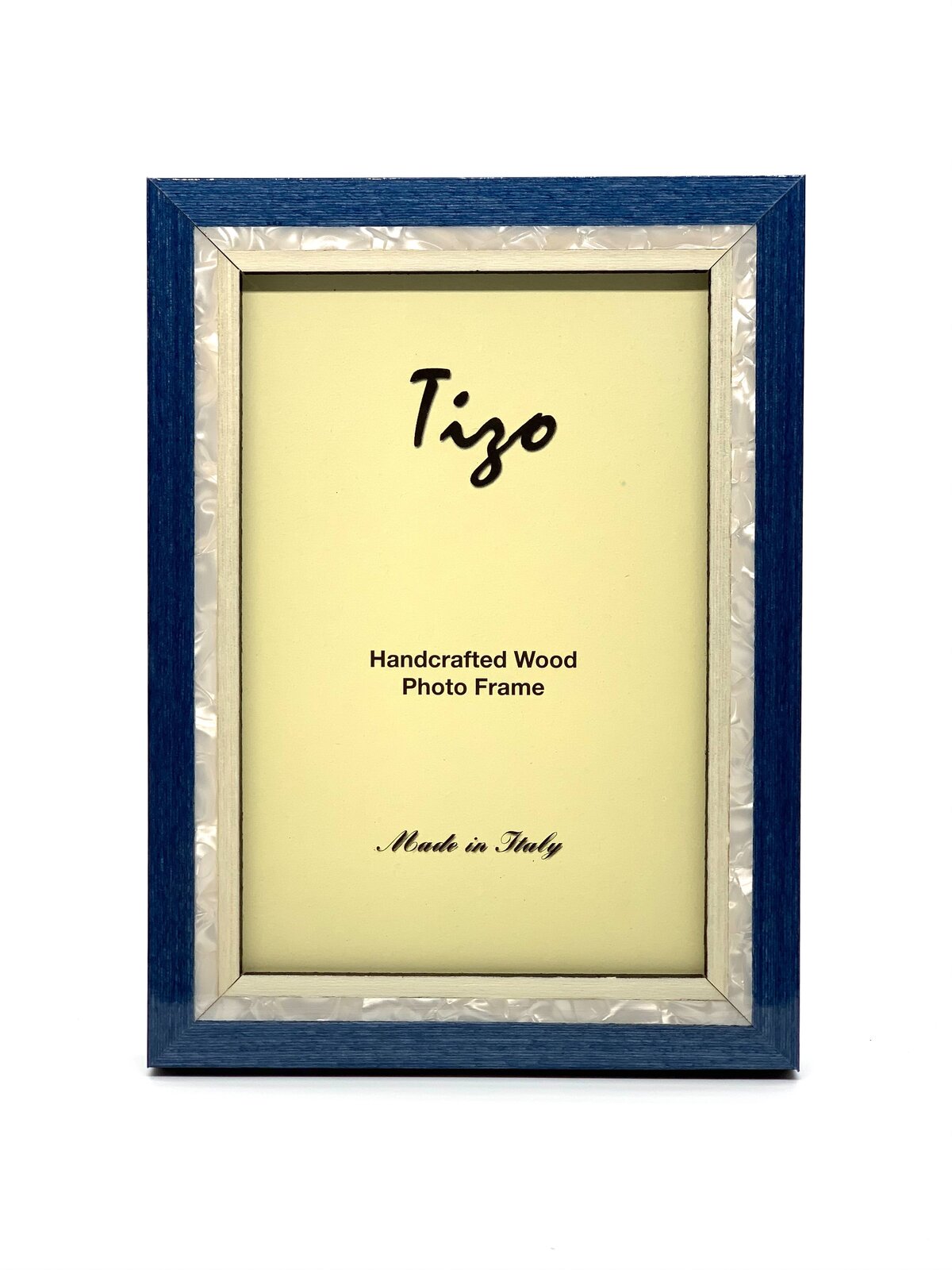 Tizo Designs Picture Frames Tizo Italian Wood & Mother of Pearl Inlay Frame, Blue 4x6