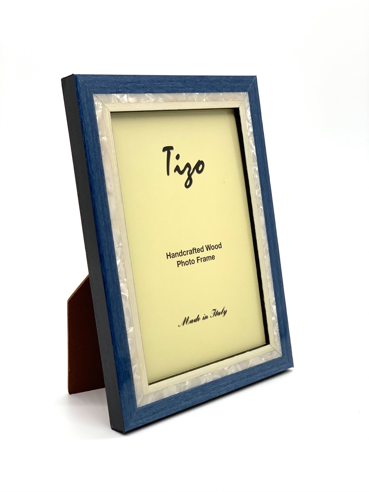Tizo Designs Picture Frames Tizo Italian Wood & Mother of Pearl Inlay Frame, Blue 8x10