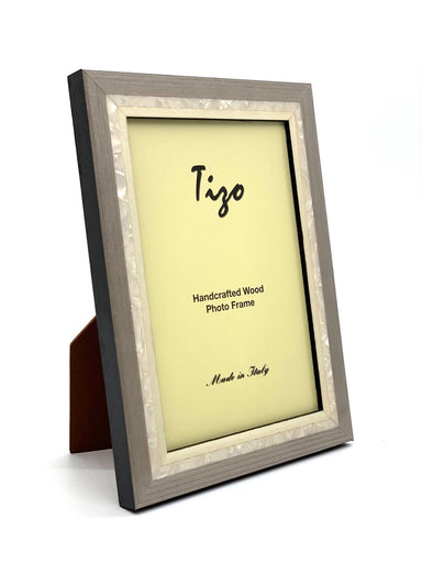 Tizo Designs Picture Frames Tizo Italian Wood & Mother of Pearl Inlay Frame, Gray 8x10