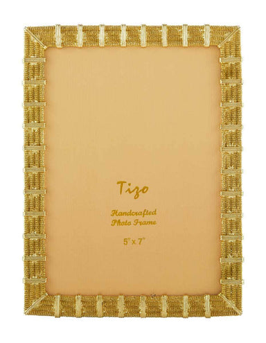Tizo Designs Picture Frames Tizo Jewel Frame Mesh Gold 5 X 7