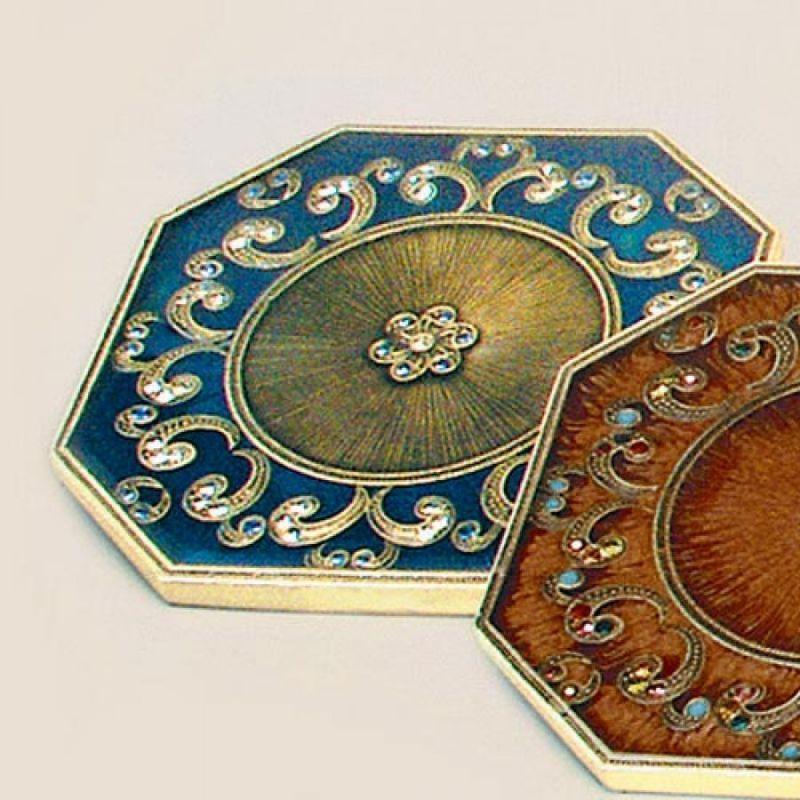 Tizo Designs Giftware Tizo Jeweled Coaster - Blue