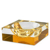 Tizo Designs Home Tizo Lucite Block Design Bowl - Gold & Clear
