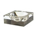 Tizo Designs Home Tizo Lucite Block Design Bowl - Silver & Clear