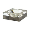 Tizo Designs Home Tizo Lucite Block Design Bowl - Silver & Clear