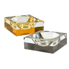 Tizo Designs Home Tizo Lucite Block Design Bowl - Silver & Clear