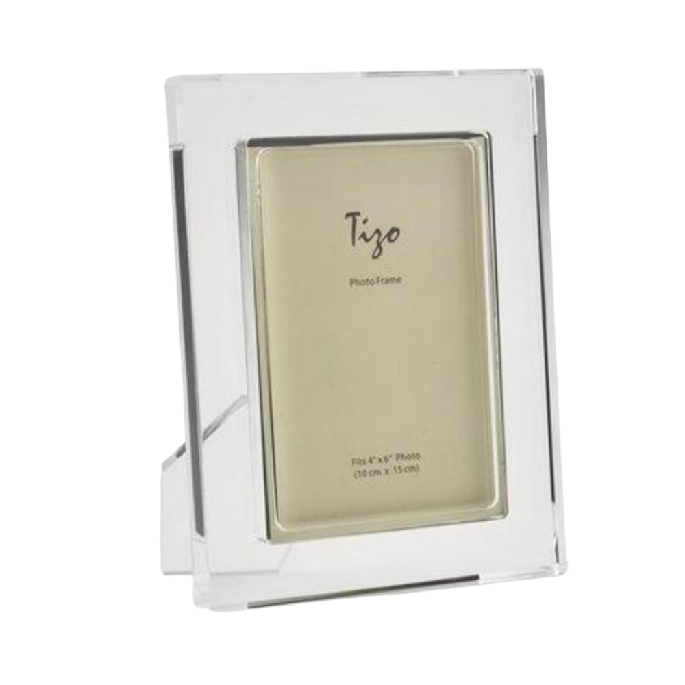 Tizo Lucite Photo Frame Clear Border 4x6