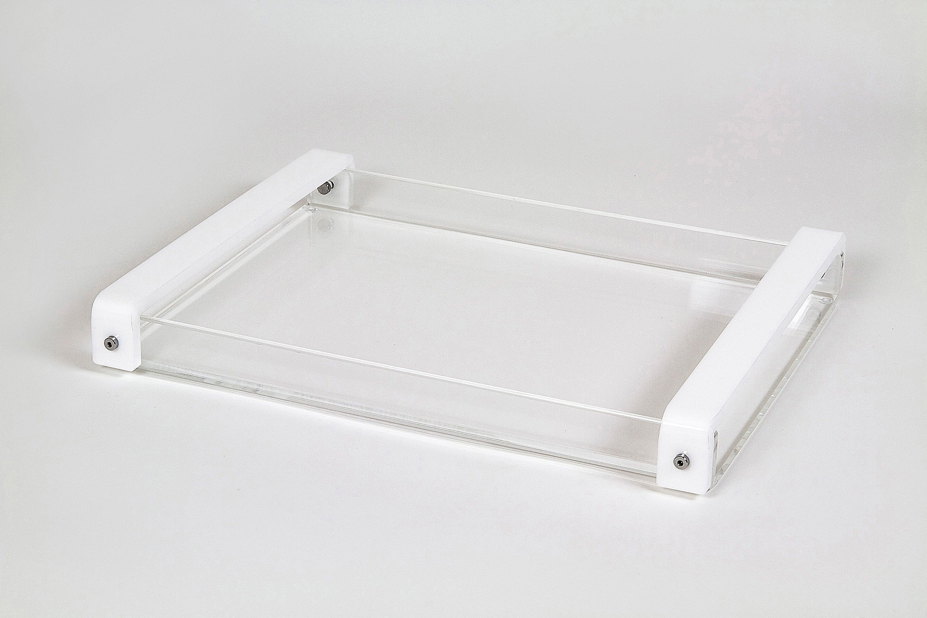 Tizo White Tray with Gold Stripe Large