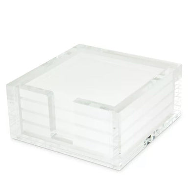 Tizo Designs Giftware Tizo Lucite White Coaster Set/4