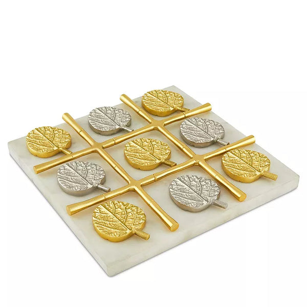 Tizo Designs Giftware Tizo Marble Gold & Silver Tic Tac Toe Set