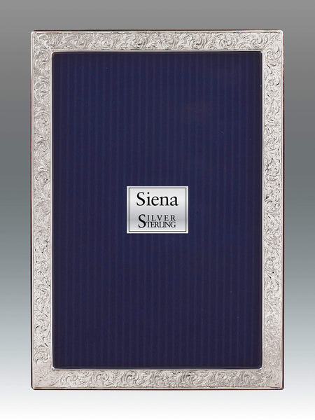 Tizo Designs Picture Frames Tizo Narrow Floral Embossed Siena Sterling Frame 5x7