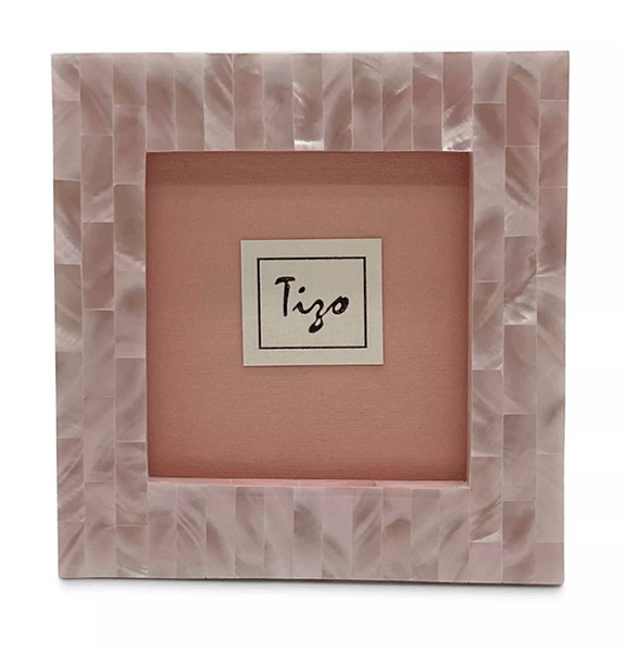 Tizo Designs Picture Frames Tizo Pink Mother of Pearl Frame Square 3x3